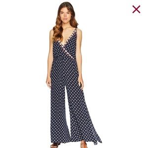 1.State Embroidered Navy Jumpsuit